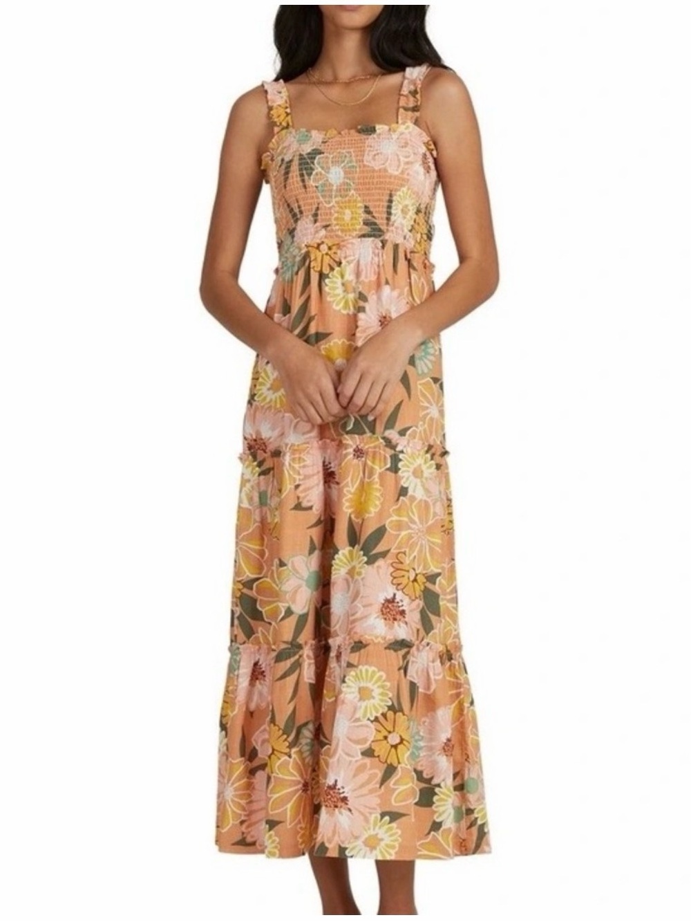 Roxy Sunnier Shores Floral Cotton Maxi dress